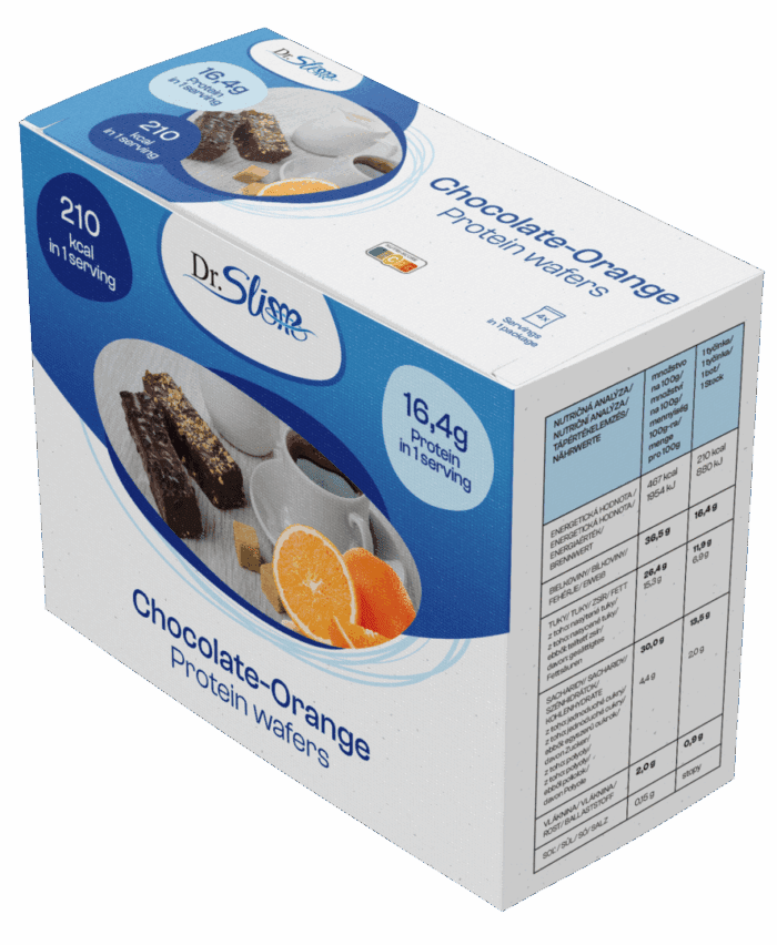 Proteínové čokoládovo-pomarančové oplátky